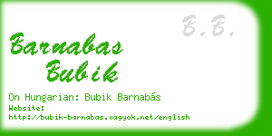 barnabas bubik business card